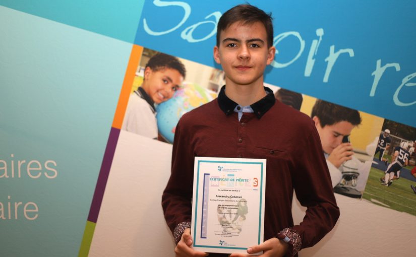 Alexandru Cebotari, notre lauréat du Prix du mérite de l’engagement 2018