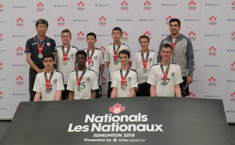 Les Samurai 14M reviennent médaillés d’argent du championnat de volleyball canadien!