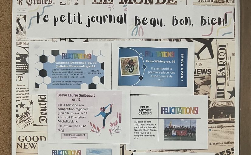 Les bons coups des élèves