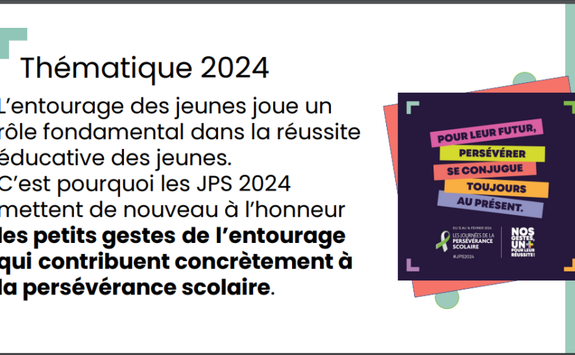 Ensemble, encourageons, écoutons, soutenons et accompagnons nos jeunes dans la persévérance scolaire