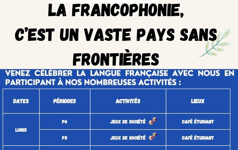 Semaine de la langue française et de la francophonie