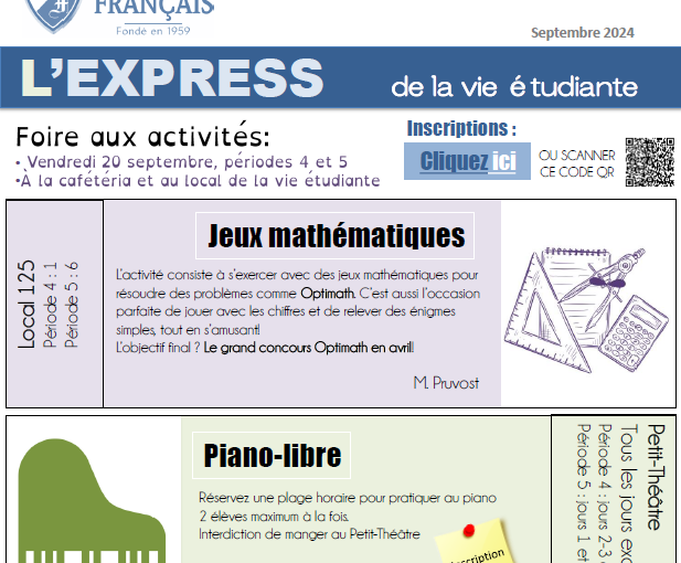 L’Express de la vie étudiante