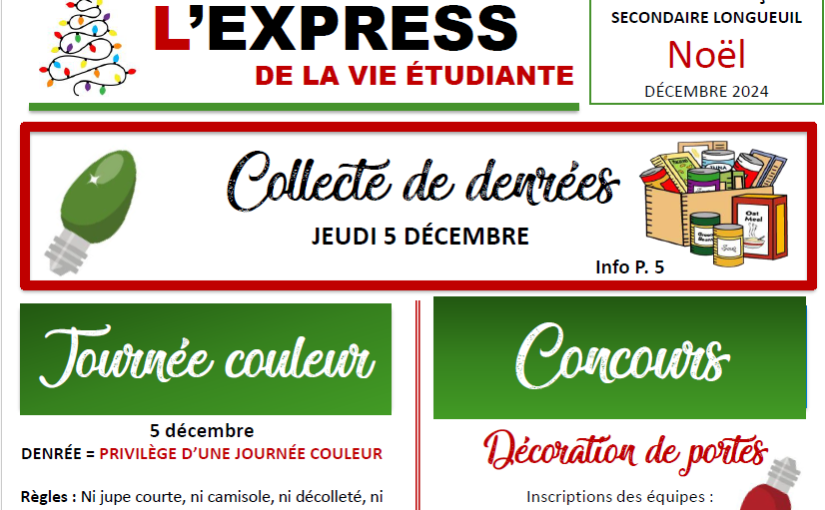 Les activités du temps des fêtes