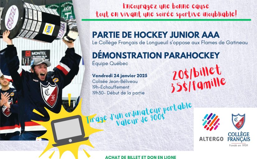 Encouragez une bonne cause tout en vivant une soirée sportive inoubliable!